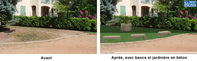 Bancs et jardinire pour jardin d'enfants